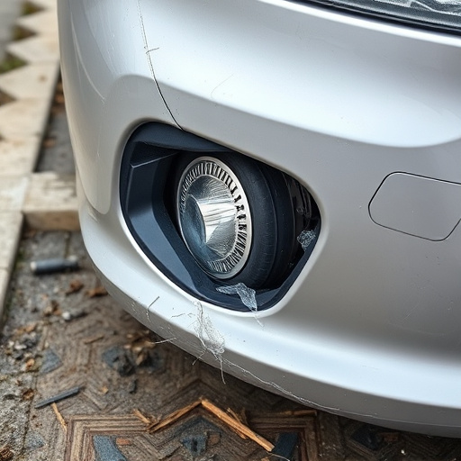 damaged car bumper