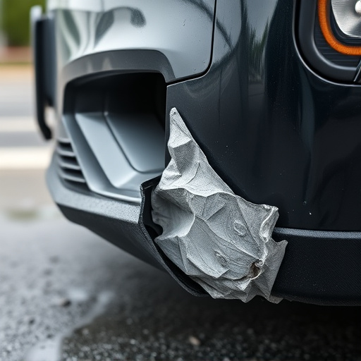 damaged car bumper