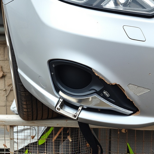 damaged car bumper