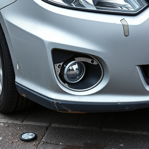 damaged car bumper