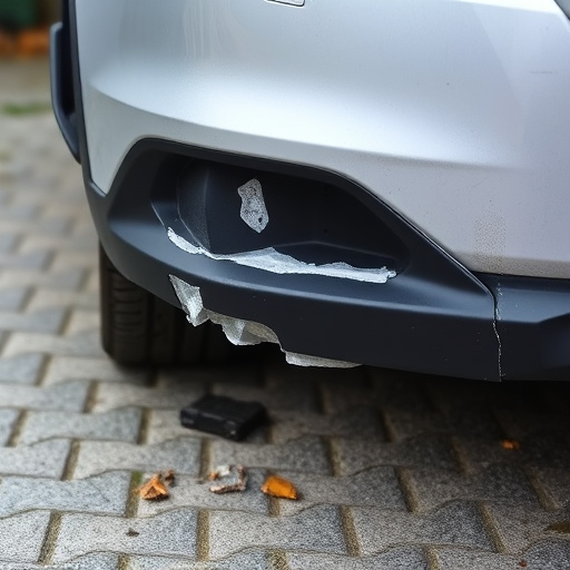 damaged car bumper