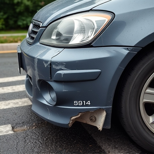 damaged car bumper