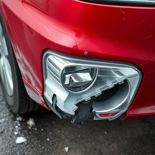 damaged car bumper