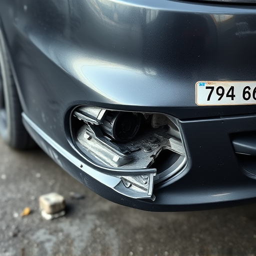 damaged car bumper