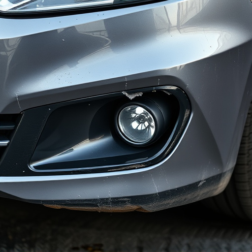 damaged car bumper