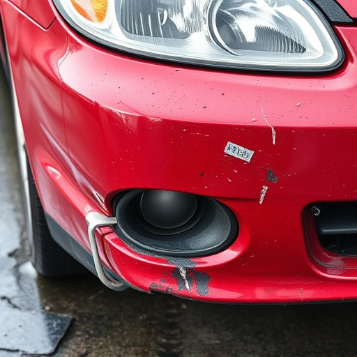 damaged car bumper