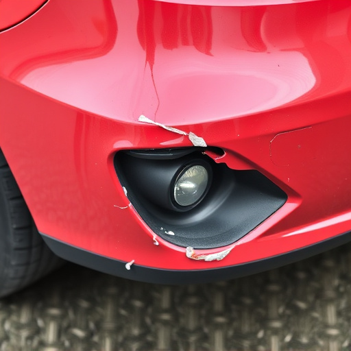 damaged car bumper