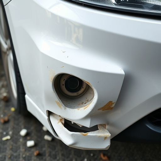 damaged car bumper