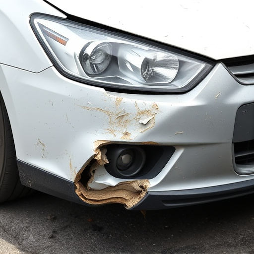 damaged car bumper