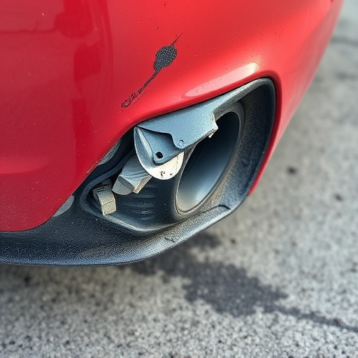 damaged car bumper