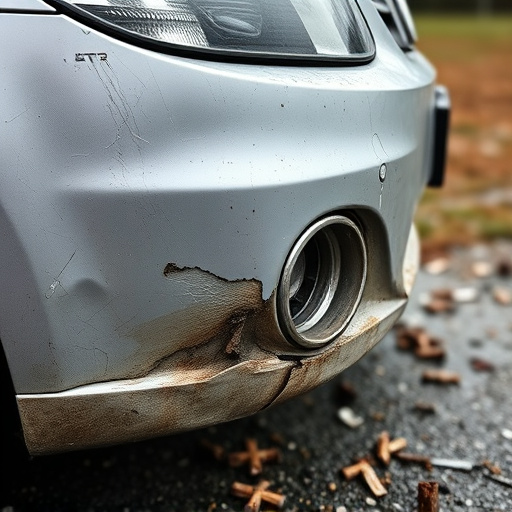 damaged car bumper