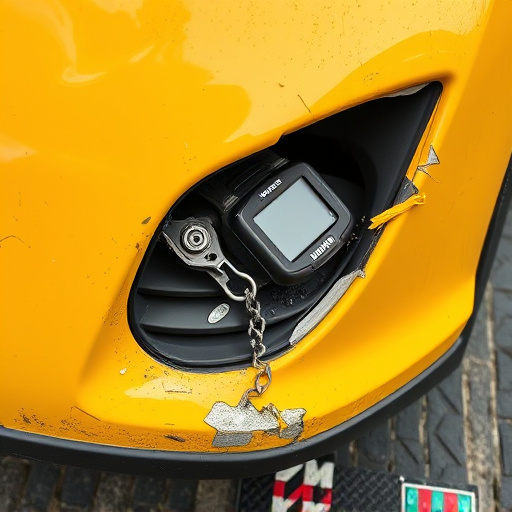 damaged car bumper