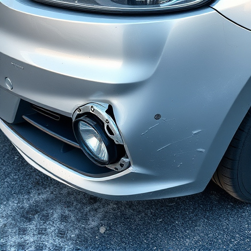 damaged car bumper