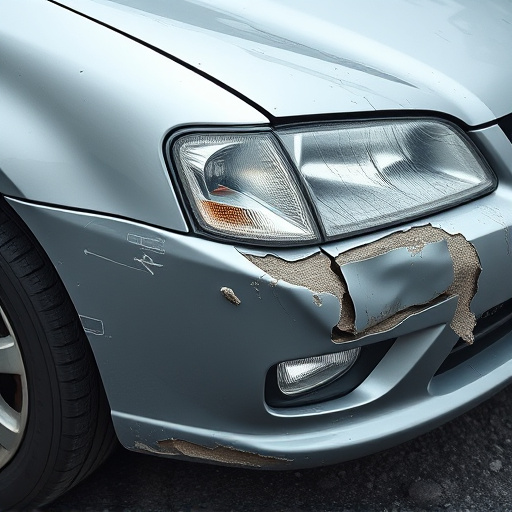 damaged car bumper
