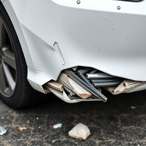 damaged car bumper