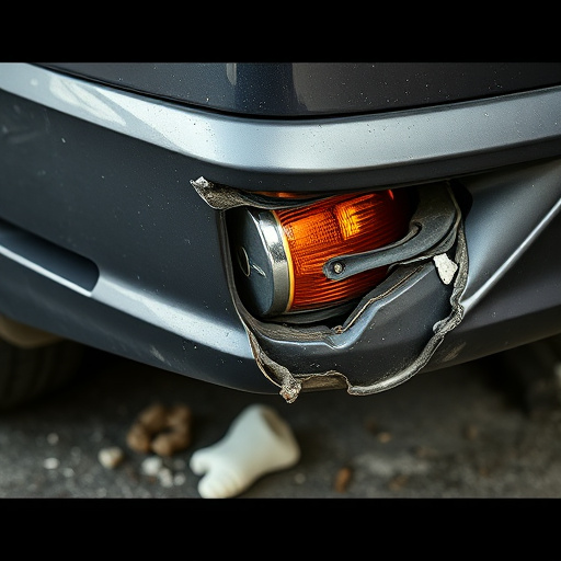 damaged car bumper