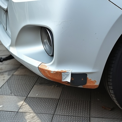 damaged car bumper
