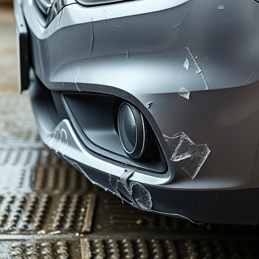 damaged car bumper