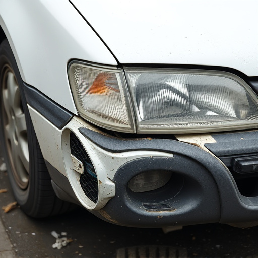 damaged car bumper