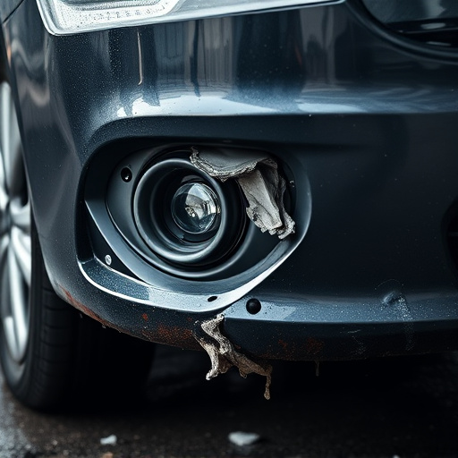 damaged car bumper