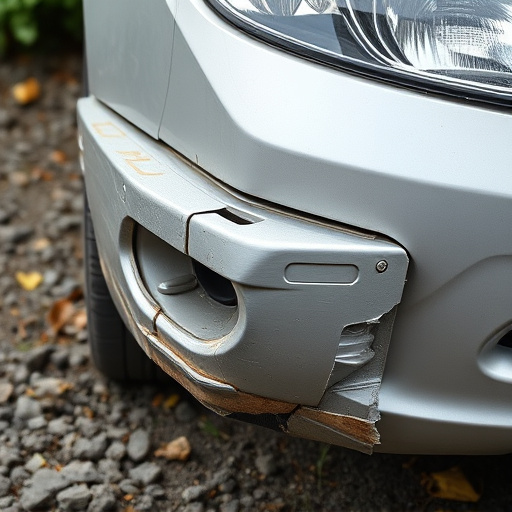 damaged car bumper
