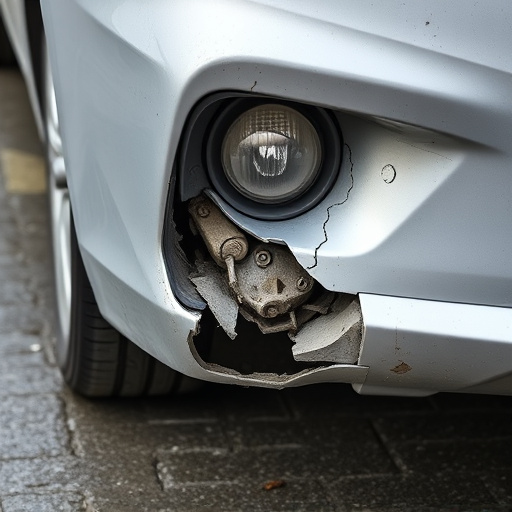 damaged car bumper