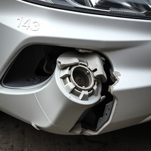 damaged car bumper