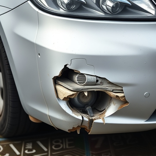 damaged car bumper