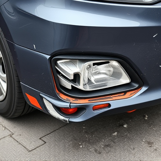 damaged car bumper