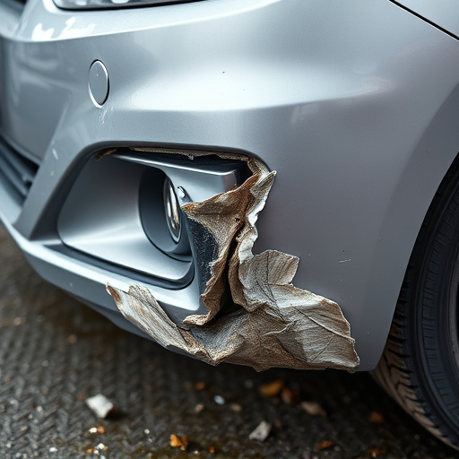 damaged car bumper