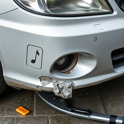 damaged car bumper