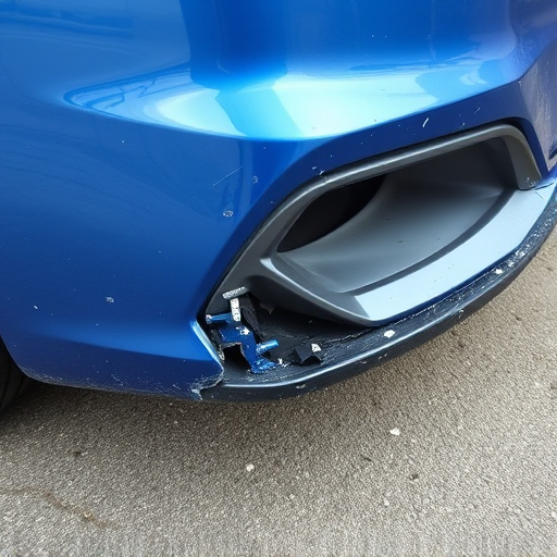 damaged car bumper