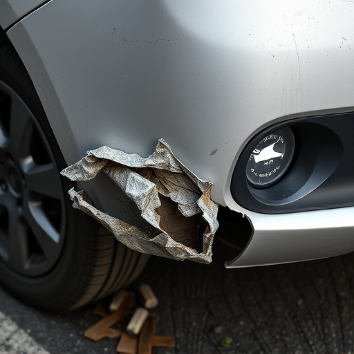 damaged car bumper