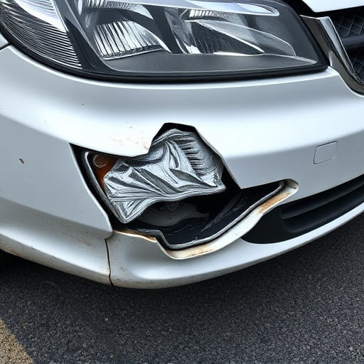 damaged car bumper