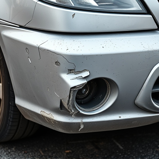 damaged car bumper
