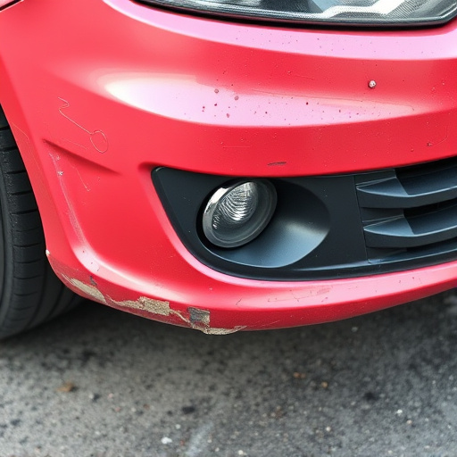 damaged car bumper