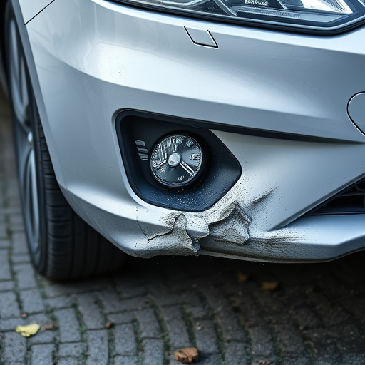 damaged car bumper