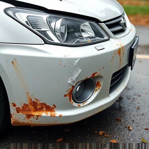 damaged car bumper