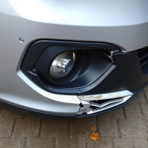 damaged car bumper
