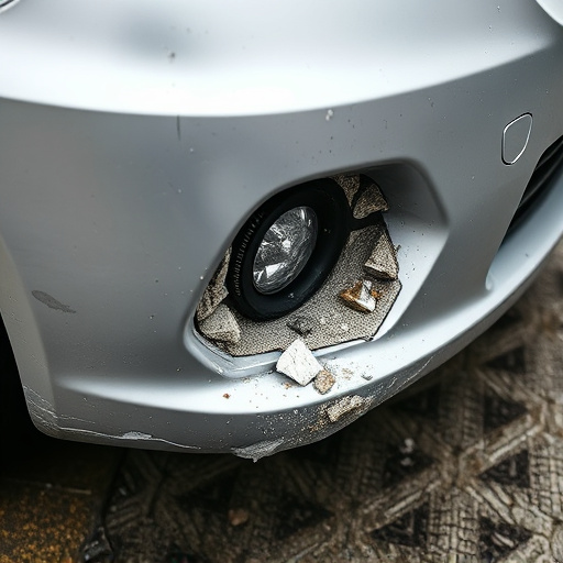 damaged car bumper