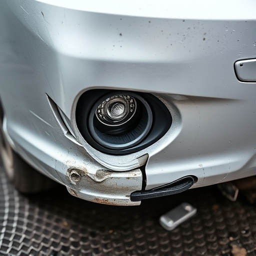damaged car bumper