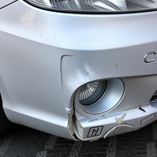 damaged car bumper