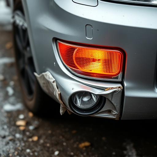 damaged car bumper