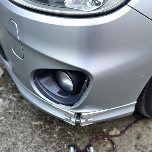 damaged car bumper