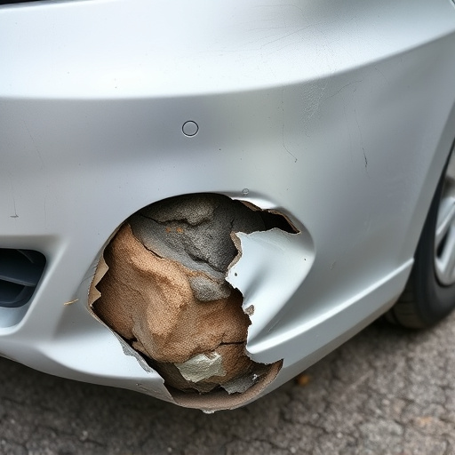 damaged car bumper