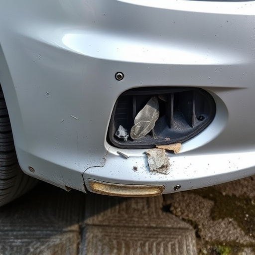 damaged car bumper