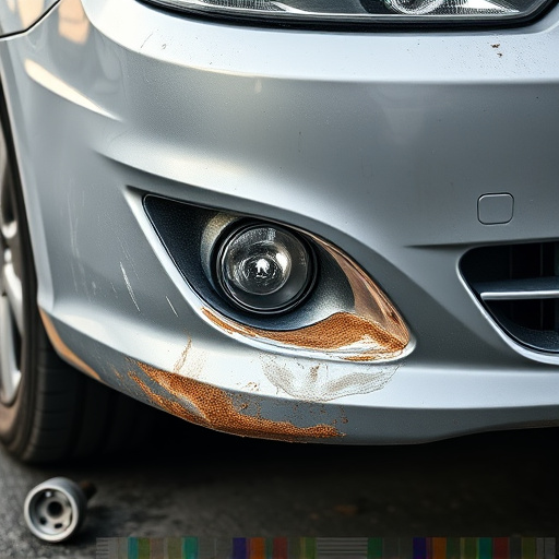 damaged car bumper