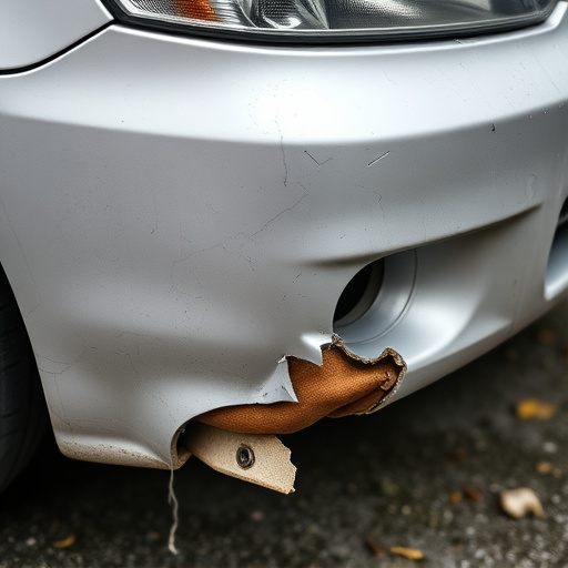 damaged car bumper