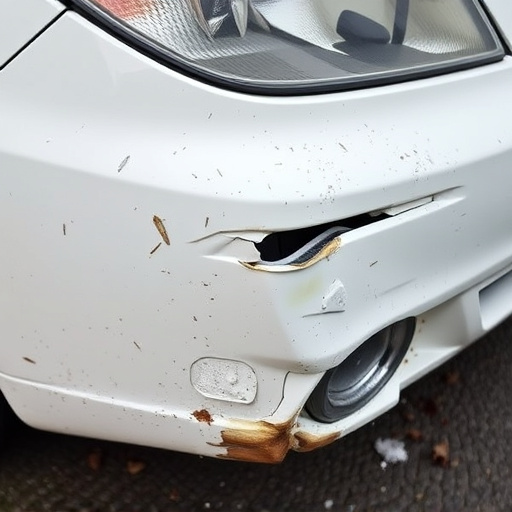 damaged car bumper