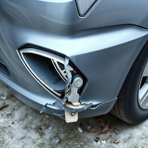damaged car bumper